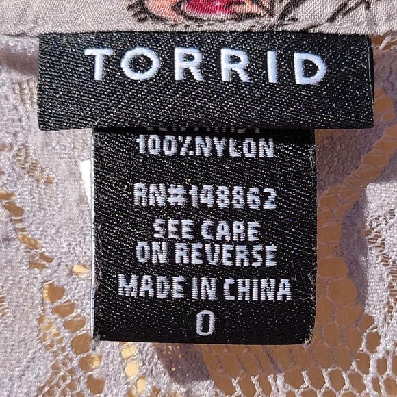 Torrid Floral Lace Blouse - Gray and Pink - Picture 6 of 15